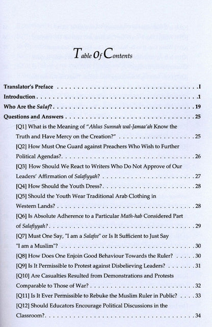 Essential Questions & Answers on the Salafee Methodology