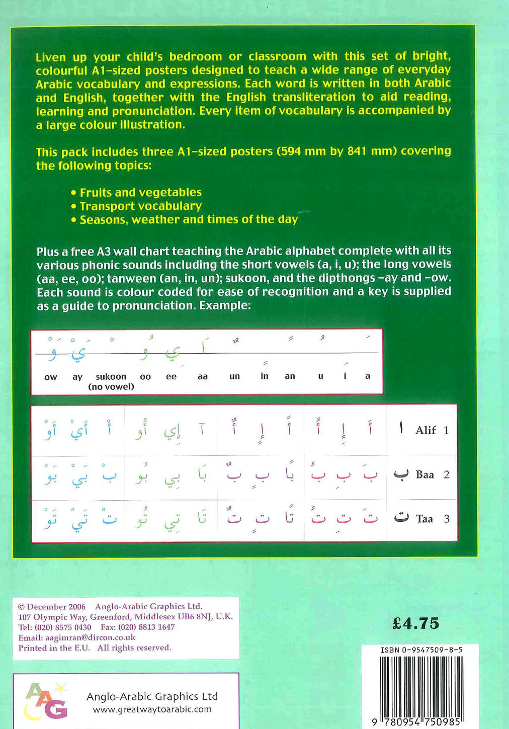 Gateway to Arabic Poster Pack 1 – Visual Arabic Learning Posters for Beginners & Kids 2