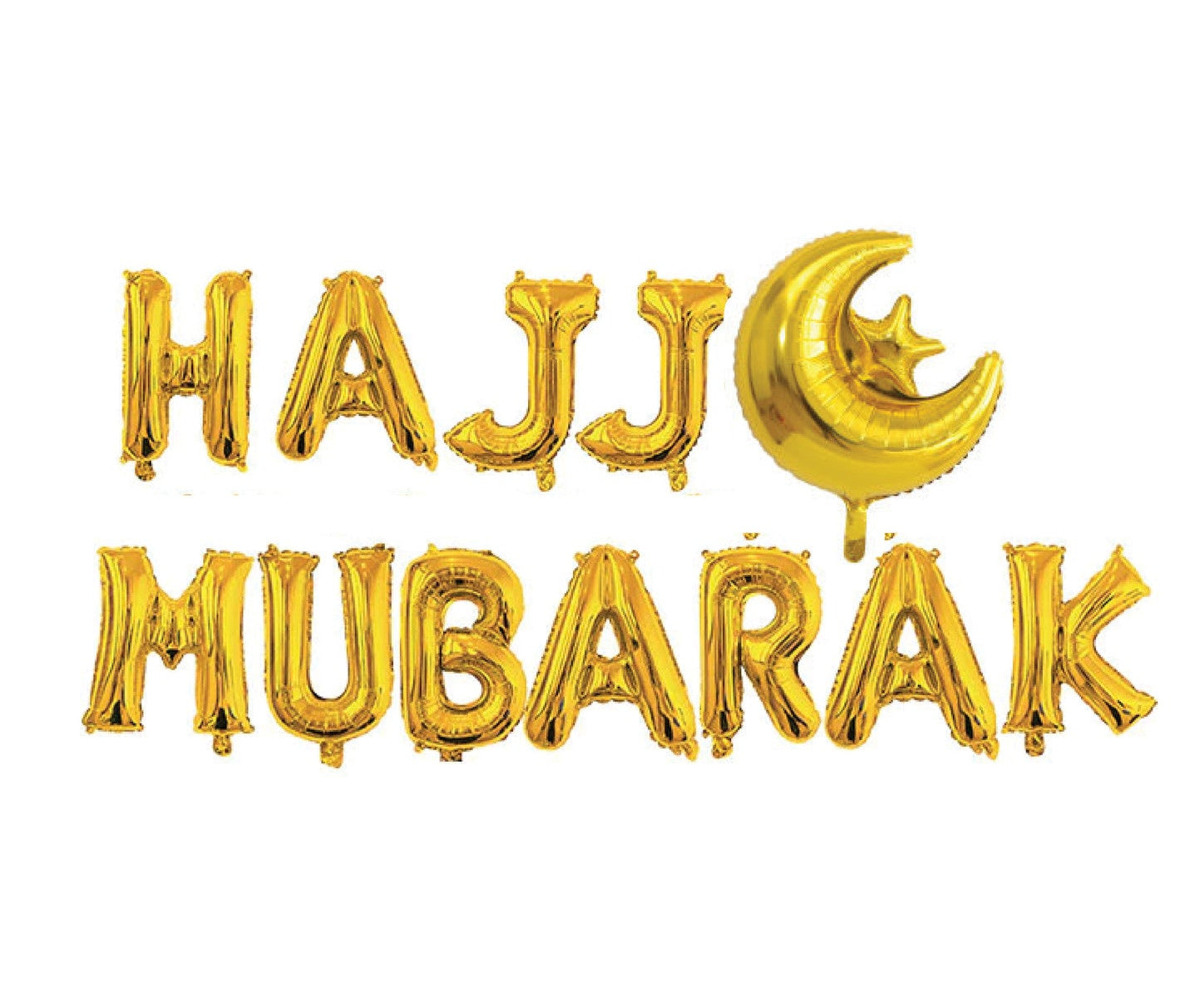 Hajj Mubarak Decorations – Gold Foil Balloons for Islamic Celebrations & Eid Parties