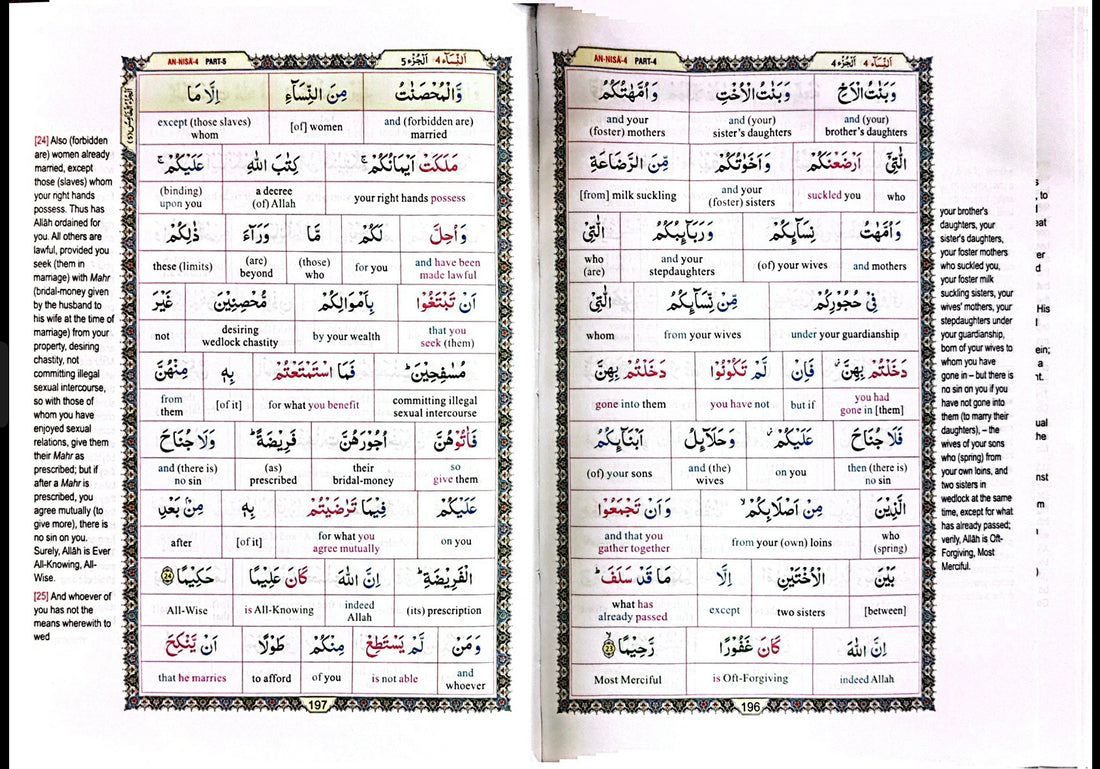 Study the Noble Qur’an Word-for-Word – English Translation 10 Juz Set (Full Colour) |Authentic Arabic Qur’anic text