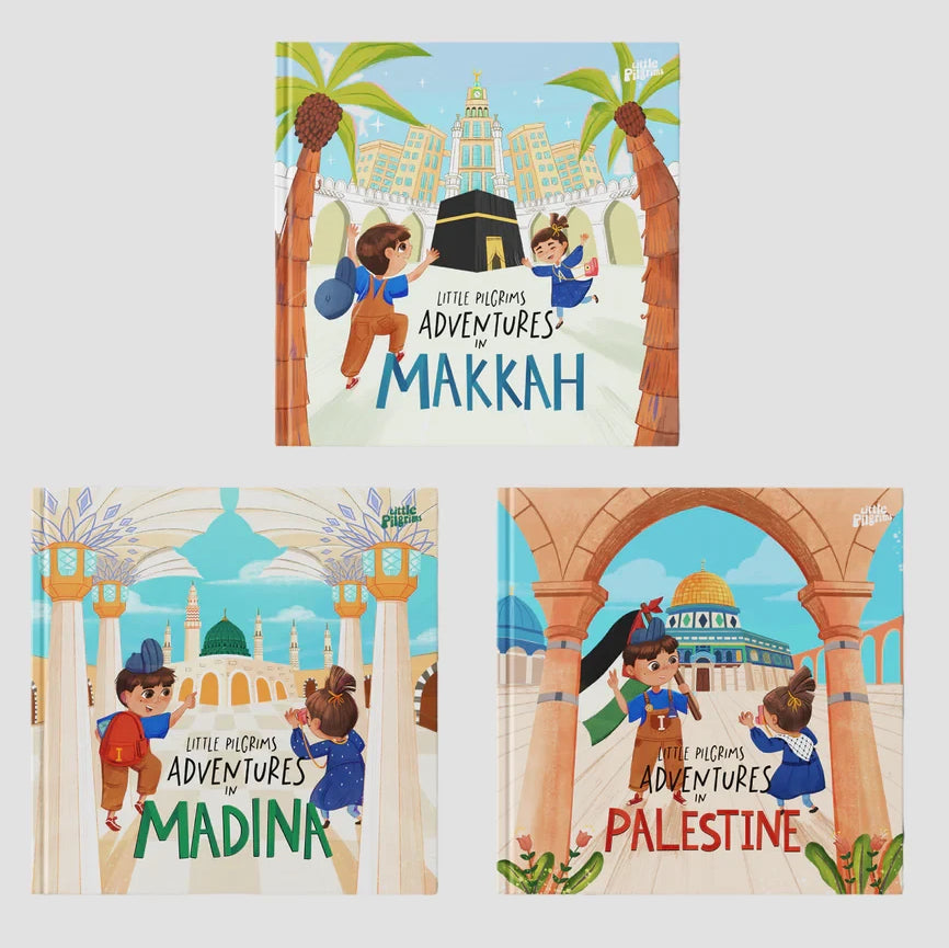 Kids 3 Part Book Set – Adventures in Makkah, Madinah & Palestine | Little Pilgrims-islamicbrands.org