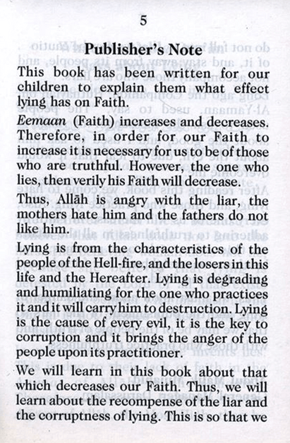 Lying Is In The Hell-Fire-Islamic Children’s Guide-Teach Truth & Faith