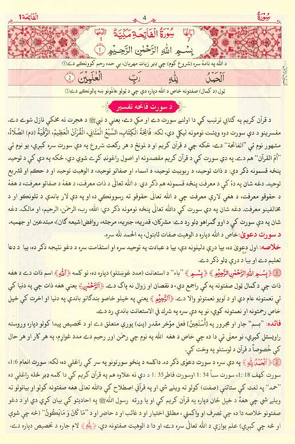 Noble Quran Tafseer Qur'an Kareem Pashto / Pushto-Translation & Commentary