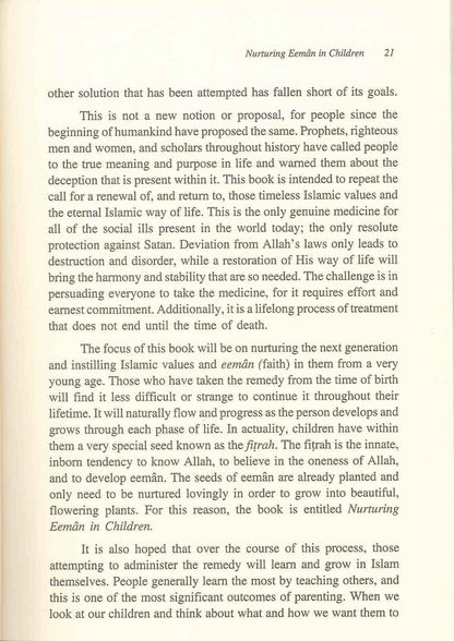 Nurturing Eeman in Children : Hard Cover