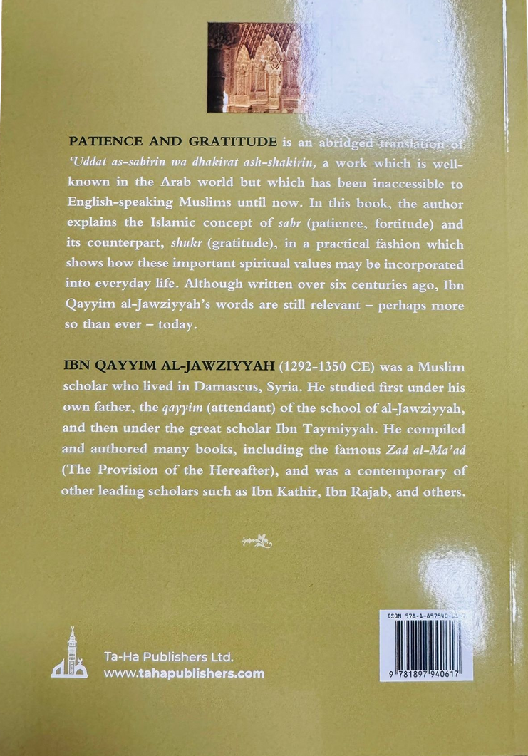 Patience and Gratitude Book | Islamic Spiritual Growth Guide by Ibn Qayyim-islamicbrands