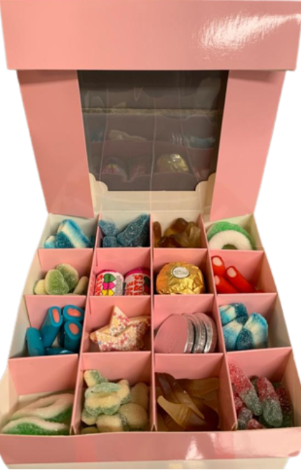 Pink Sweets Box – 16 Pick & Mix Halal Jelly Selection | Halal Gift Hamper & Islamic Candy Box