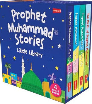 Prophet Muhammad Stories Little Library (4 Board Books Set) – Islamic Books for Kids-islamicbrands.org