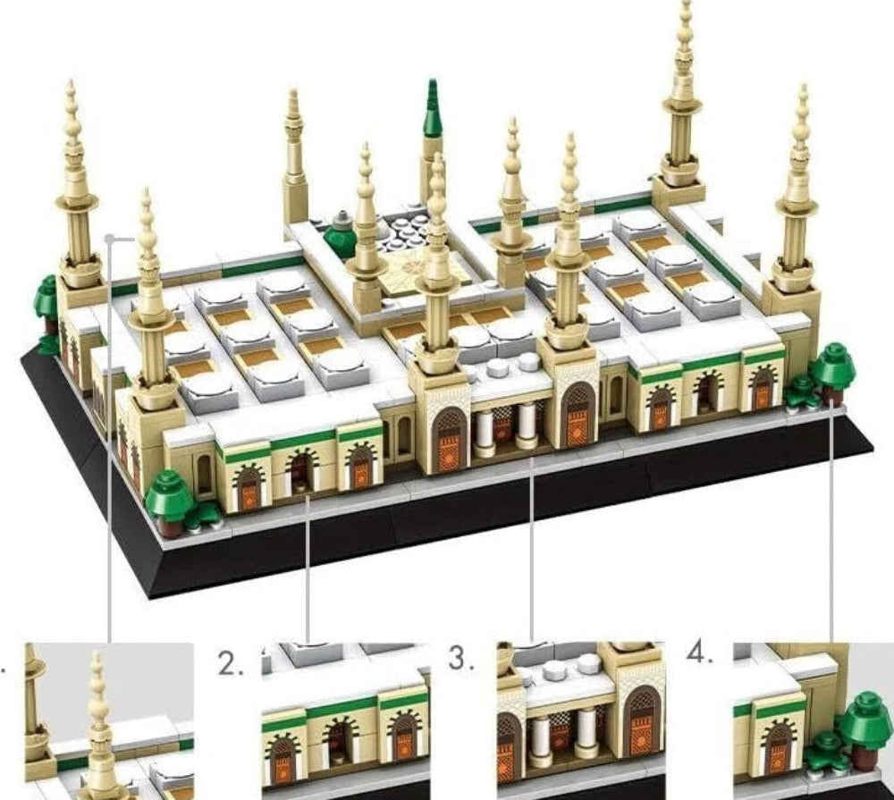 Prophet’s Mosque, Medina Architecture Model – Building Blocks Set (594-Piece Display) | Islamic Architecture  www.islamicbrands.org