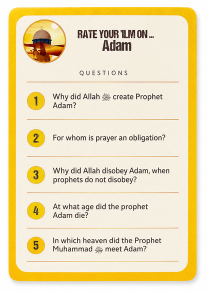 Rate Your Ilm: Prophets and Companions | Interactive Islamic Quiz Book for Kids