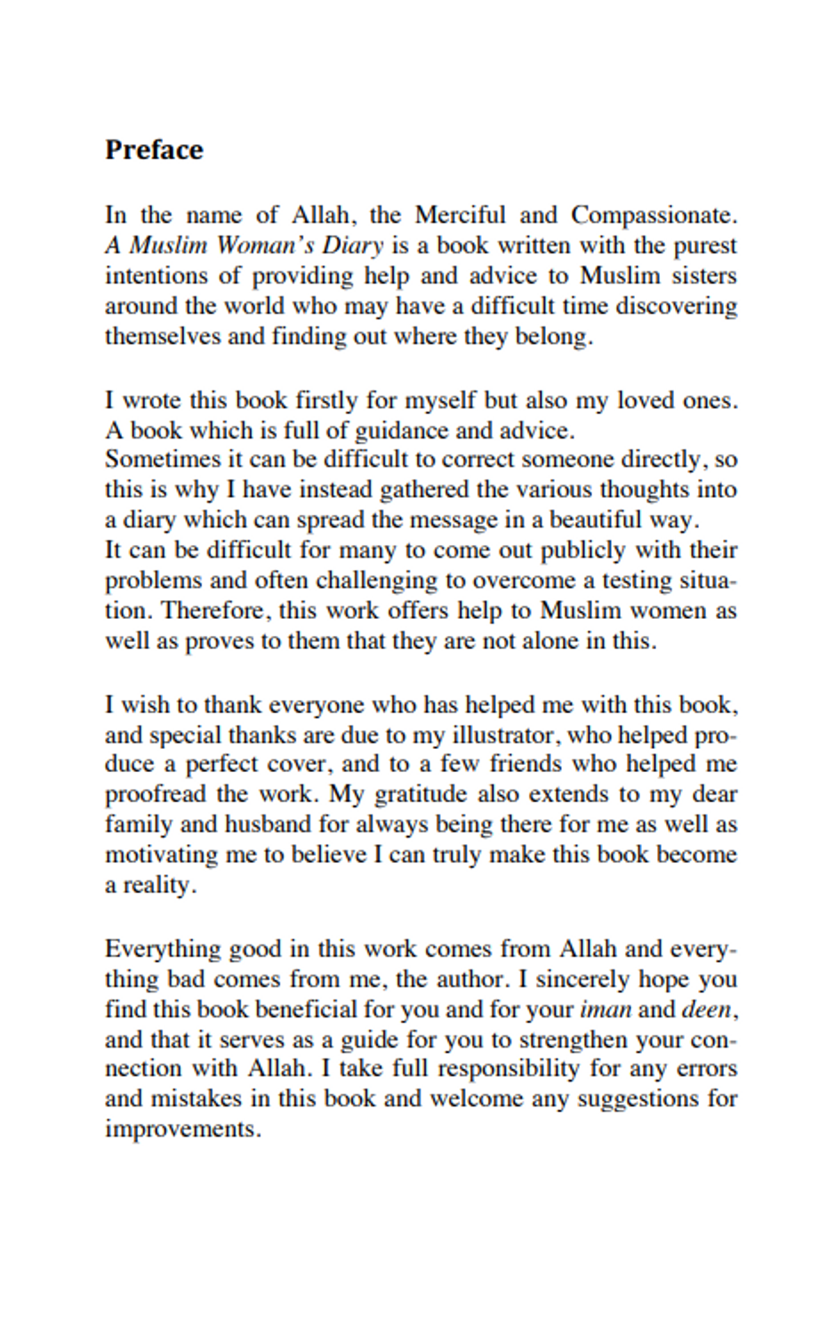 A Muslim Woman's Diary by Darussalam