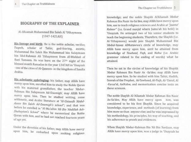 Explanation of Riyadus-Saliheen: The Chapter on Truthfulness – Commentary on Imam An-Nawawi’s Hadith Collection