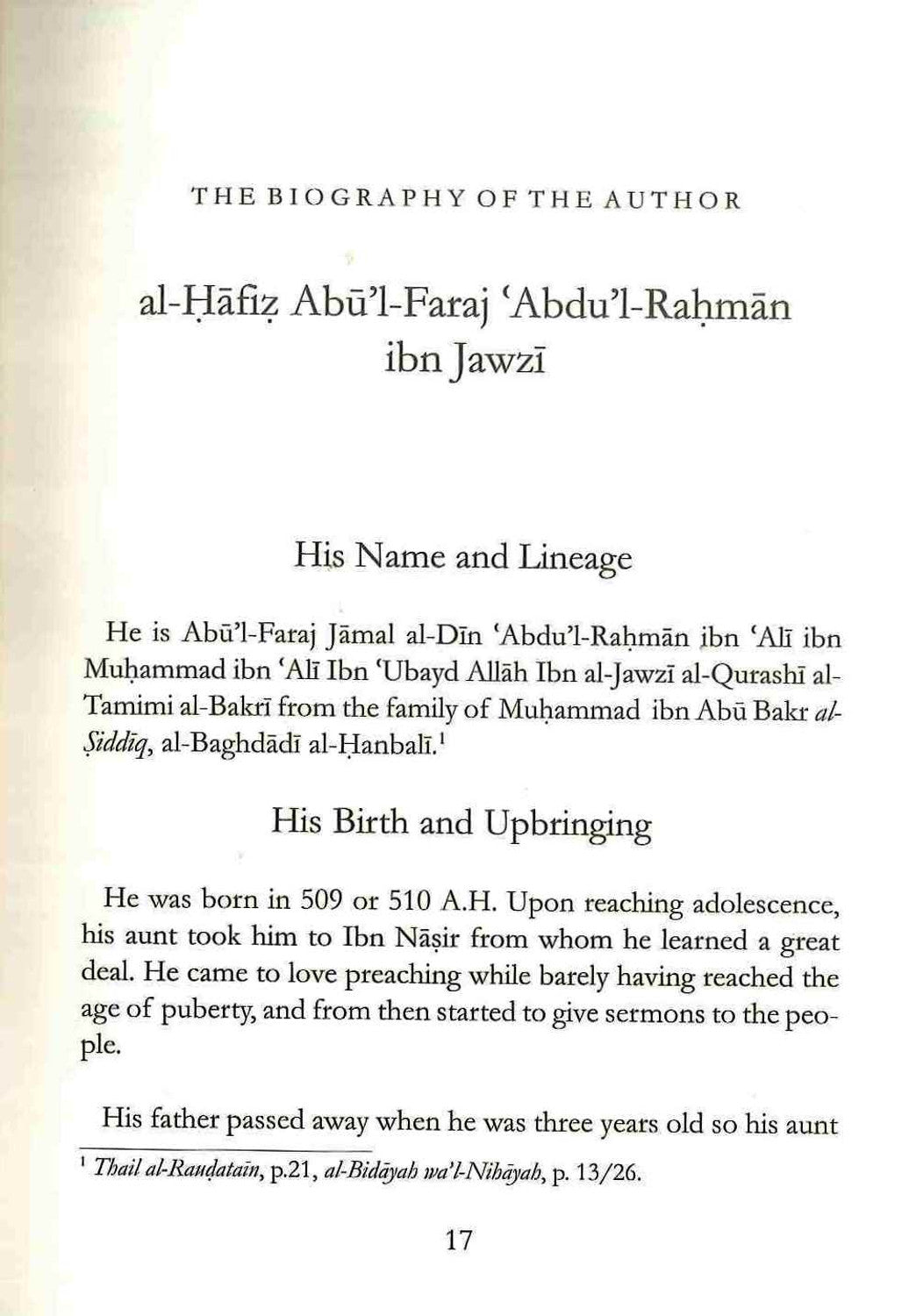 Seeds of Admonishment And Reform | Ibn al-Jawzi