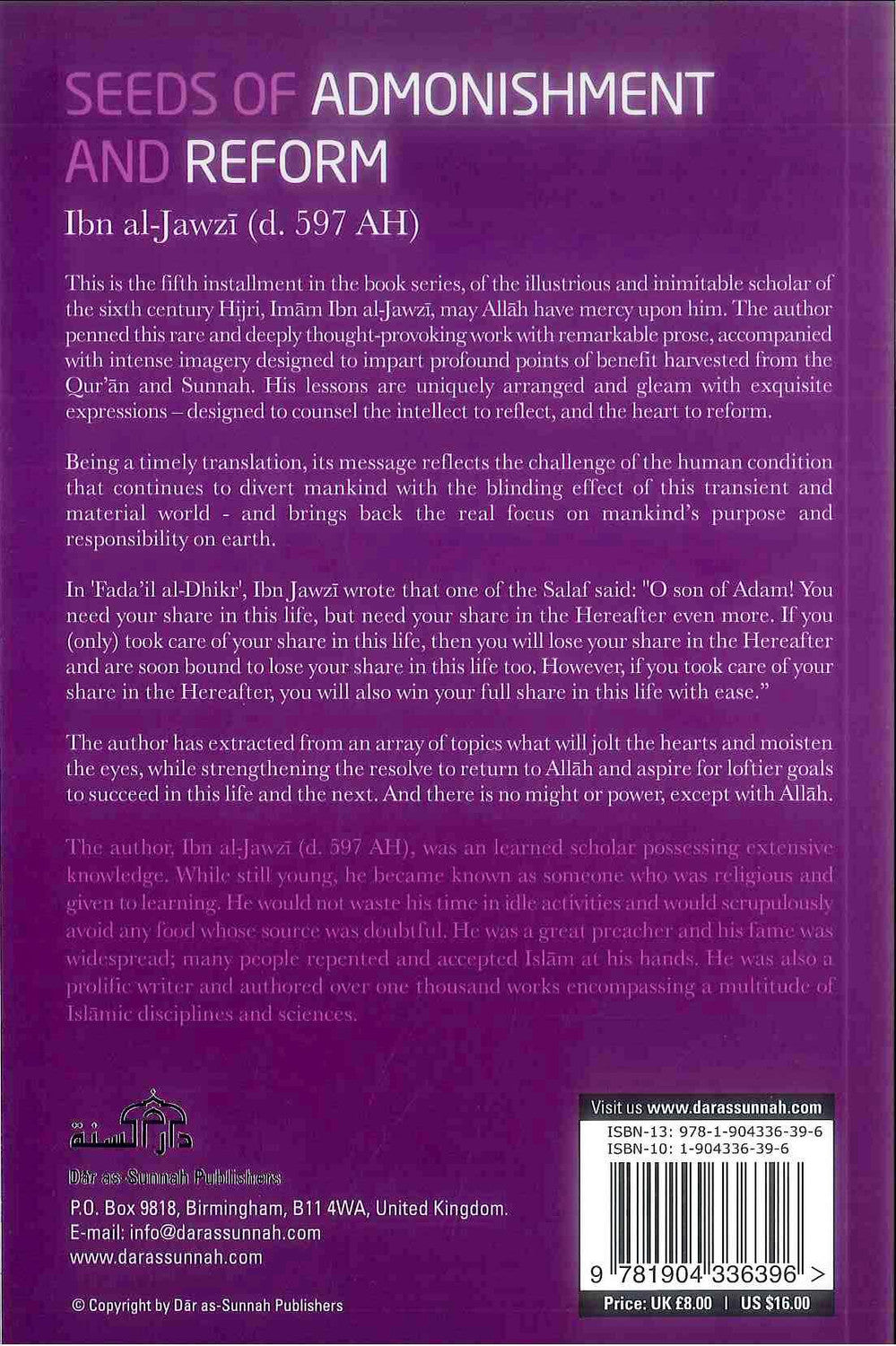 Seeds of Admonishment And Reform | Ibn al-Jawzi