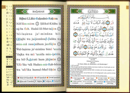 Tajweed Quran with German Translation, Meanings, and Transliteration