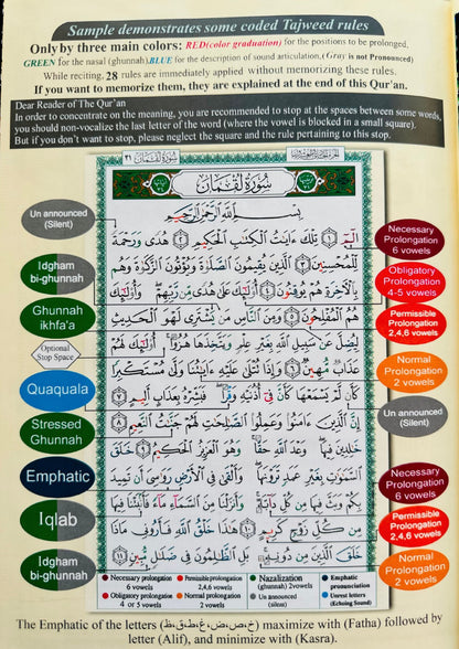 Tajweed Quran with Meanings Translation in English - Dar al Maarifah easyquran USA UK