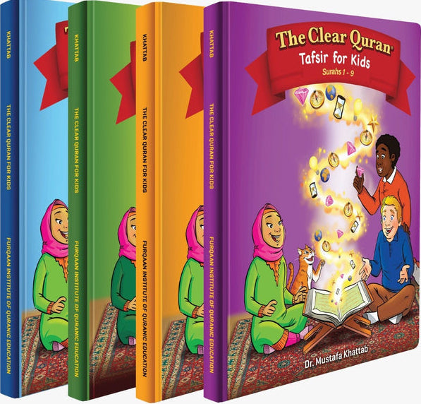 The Clear Quran Tafsir for Kids - 4 Volumes full Quraan Tafseer– Hardcover - Dr.Mustafa Khattab - FIQE-islamicbrands