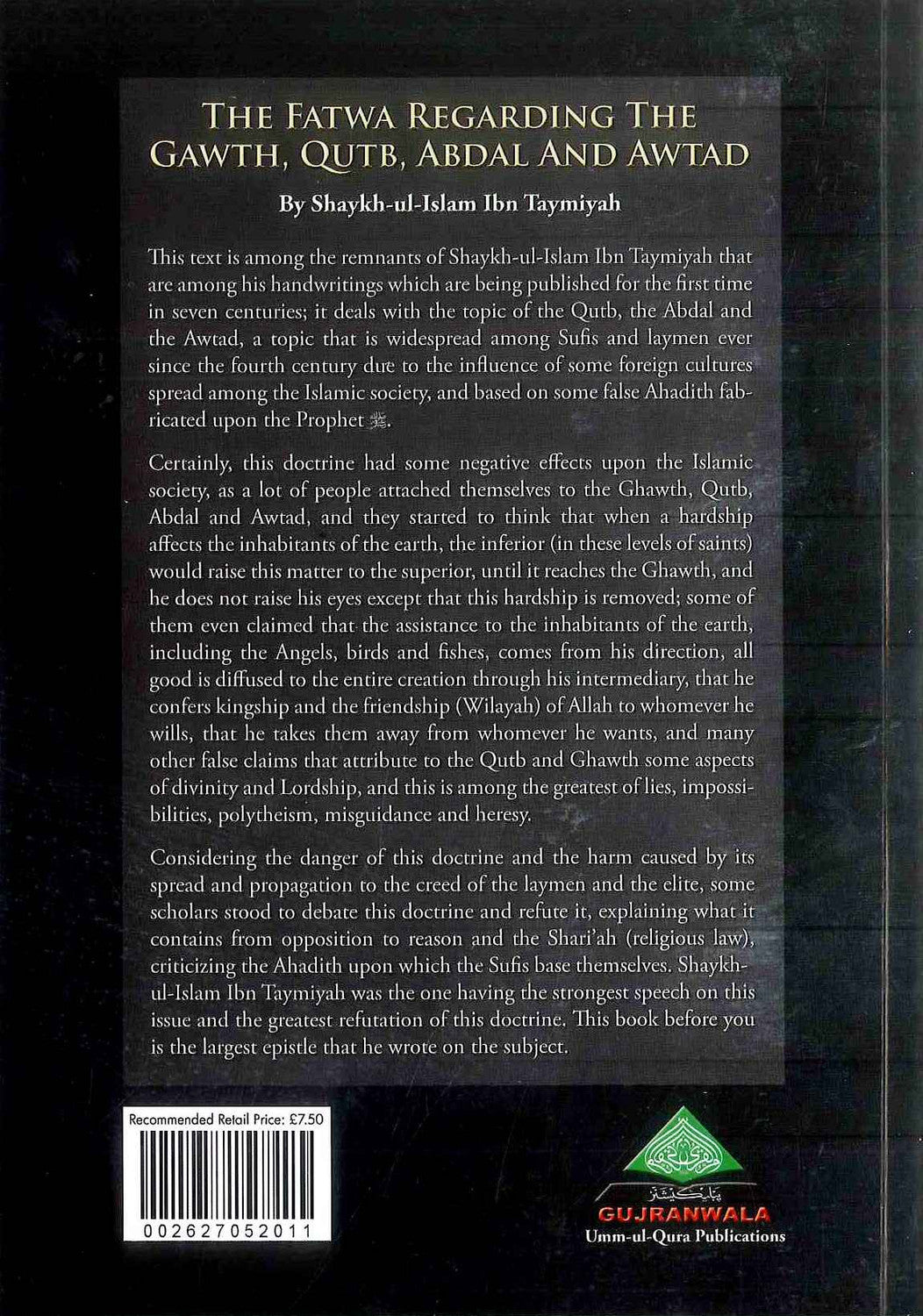 The Fatawa Regarding the Gawth, Qutb, Abdal and Awtad | Islamic Creed ...