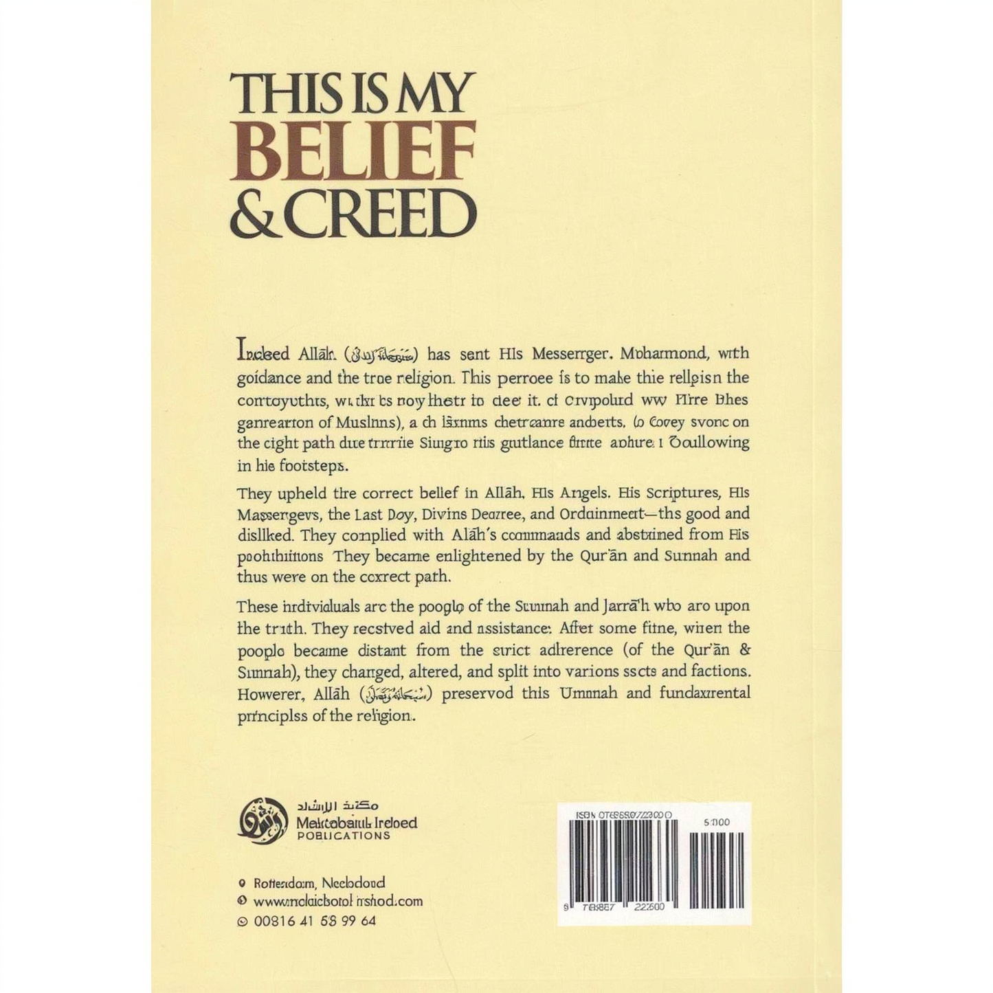 This is My Belief & Creed: The Aqidah of Ahlu-Sunnah wal-Jama'ah | Abdul Aziz Ar-Rajihi-islamicbrands.org
