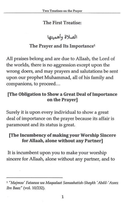 Two Treatises on the Prayer – Ibn Baz | Importance of Salah