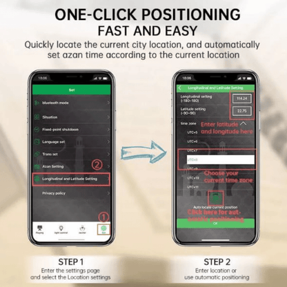 Touch Lamp Azan Clock Quran Cube Speaker QB303 – LED Lamp, Prayer Alarm & Quran Recitation Device