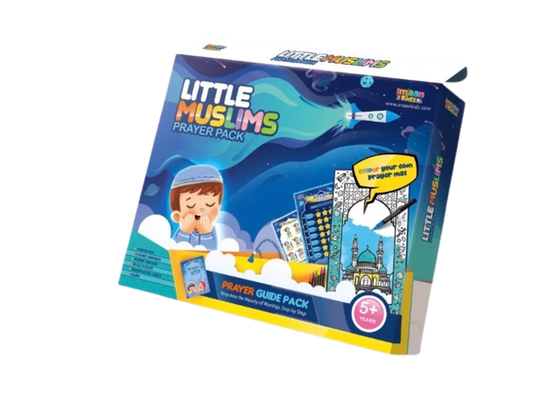 Little Muslim Prayer Pack – Blue | Kids Prayer Starter Set with Mat, Tracker & Wudu Chart