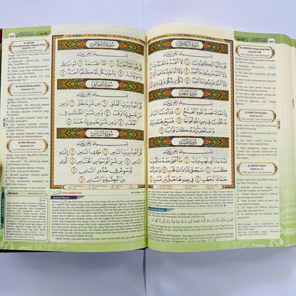 Al-Qur’an Al-Karim B5 Medium Colour-Coded Tajweed with Translation | Random Cover Colours