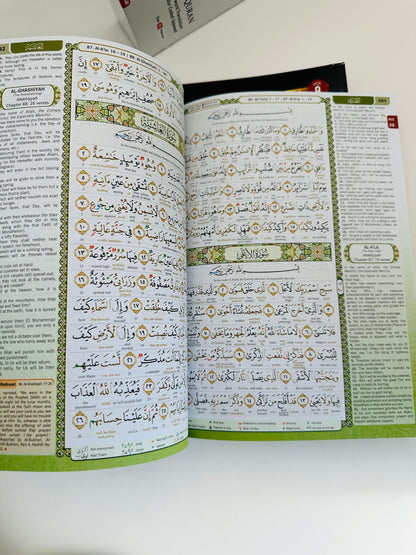 Al-Quran Al-Karim 10-Volume Set | Word-For-Word English Translation • Colour-Coded Tajweed • B5 Medium Quran Set