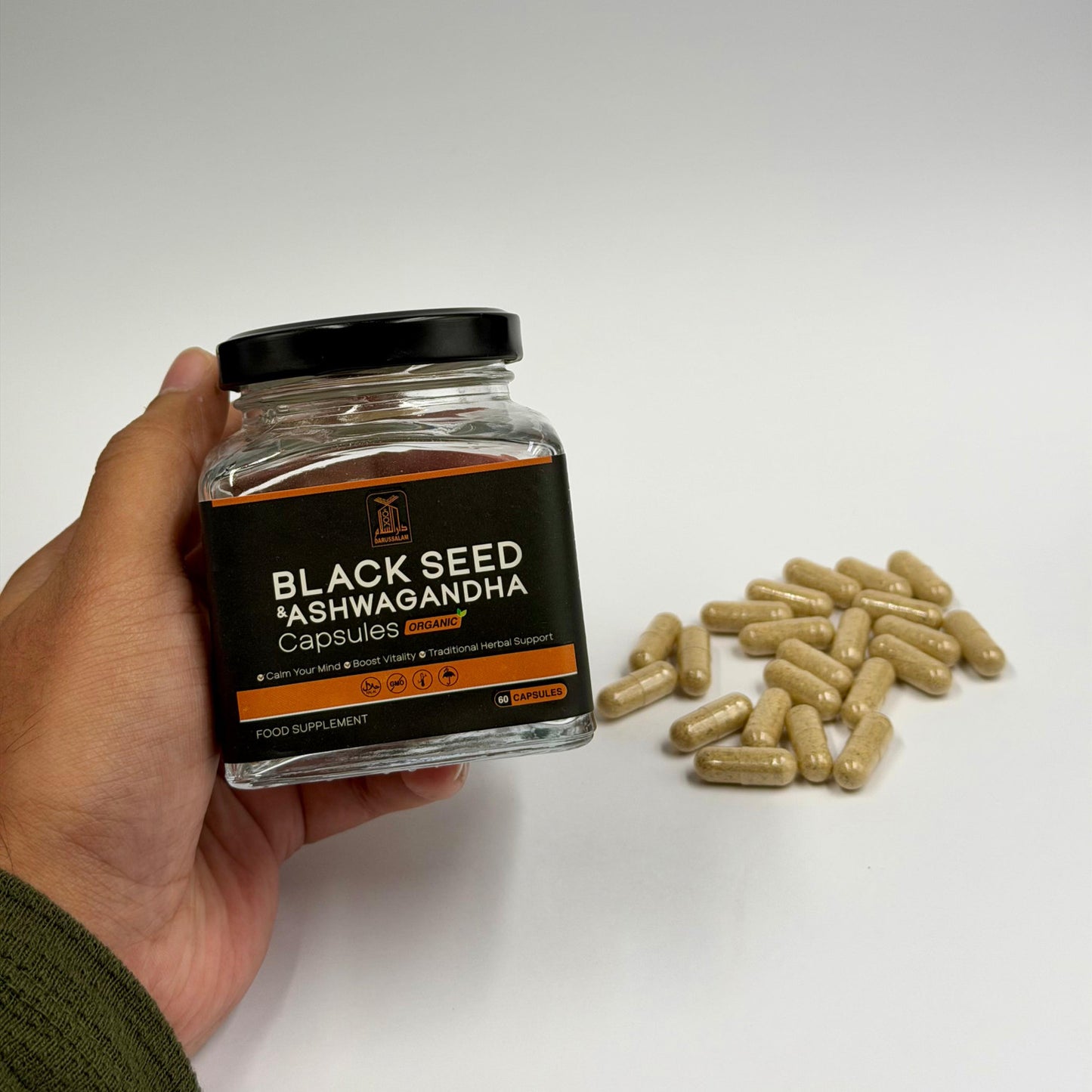 Black Seed & Ashwagandha Capsules – Organic Herbal Blend for Vitality & Stress Support