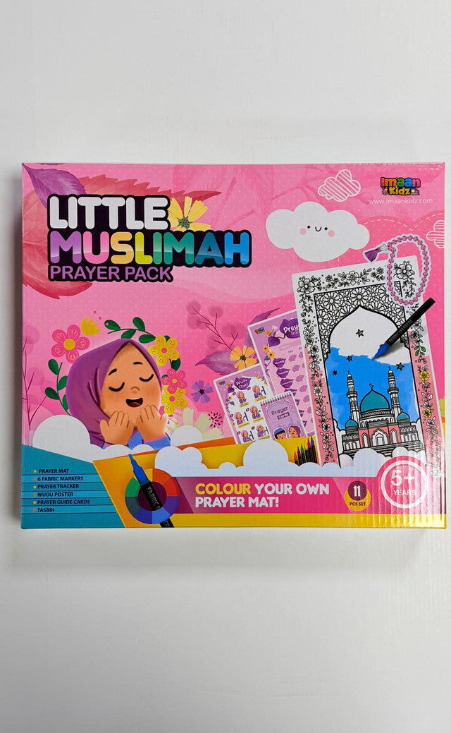 Little Muslimah Prayer Pack | Pink Islamic Kids Prayer Set with Mat, Tracker & Duʿā Essentials |