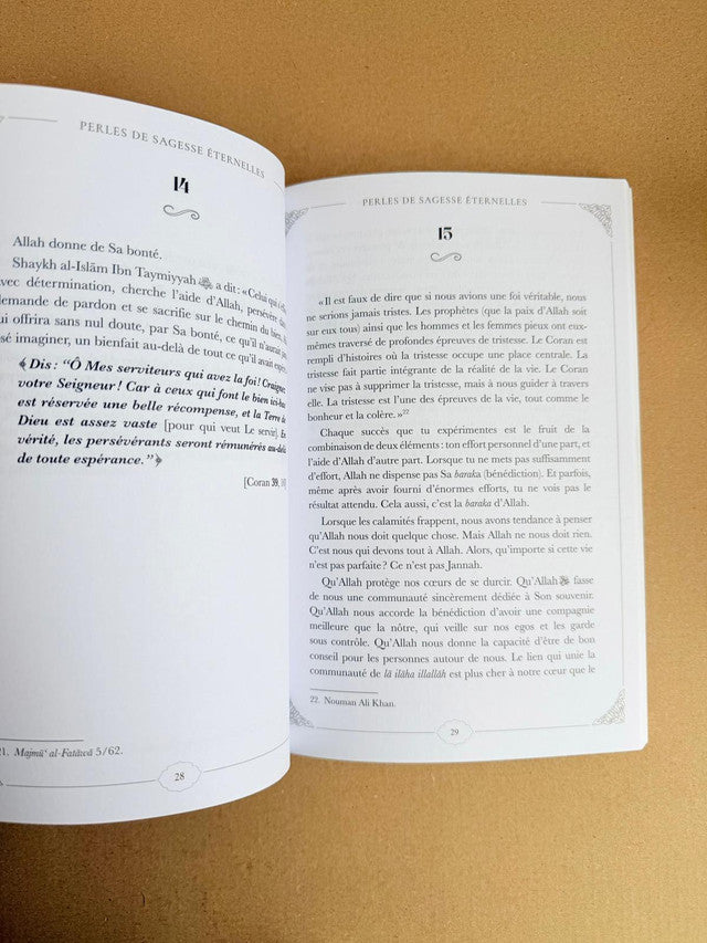 French version Perles de Sagesse Éternelles – Timeless seeds of advice-Conseils Islamiques Inspirants du Coran et de la Sunnah
