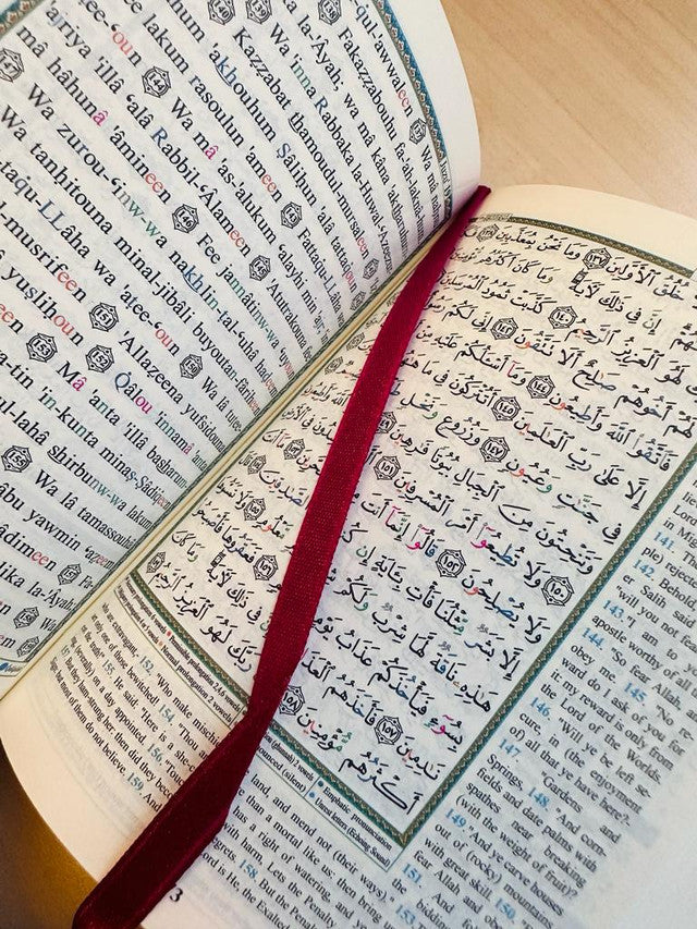 Tajweed Quran Pocket Size (8x12) with English Translation & Transliteration – Color Coded Mushaf