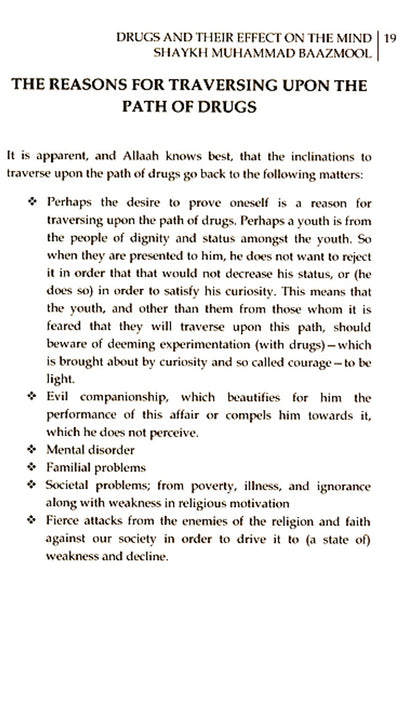 Drugs and Their Effect Upon the Mind