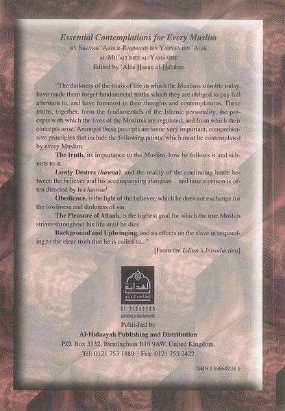 Essential Contemplations for Every Muslim by Al-Mu'allimee Al-Yamaanee – Islamic Guidance & Reflections