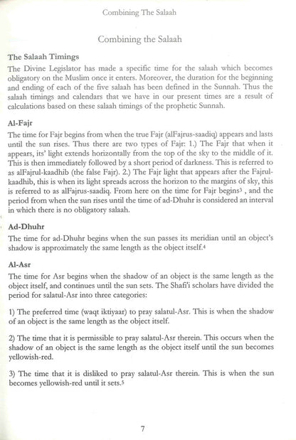 Fiqh of Combining the Salaah – Islamic Rulings on Combining Prayers (Jamaʿ) by Shaykh Mashoor Salman | Message Of Islam (S/C, 64 Pgs)