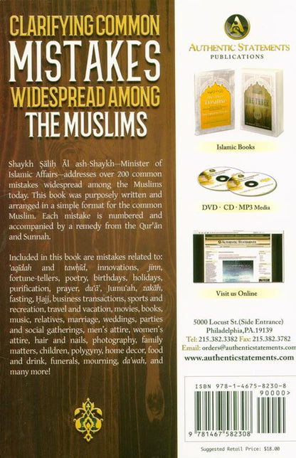 Clarifying Common Mistakes Widespread Among the Muslims – English Paperback Edition.