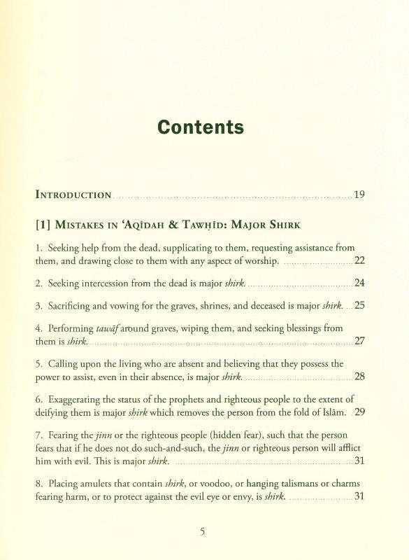 Clarifying Common Mistakes Widespread Among the Muslims