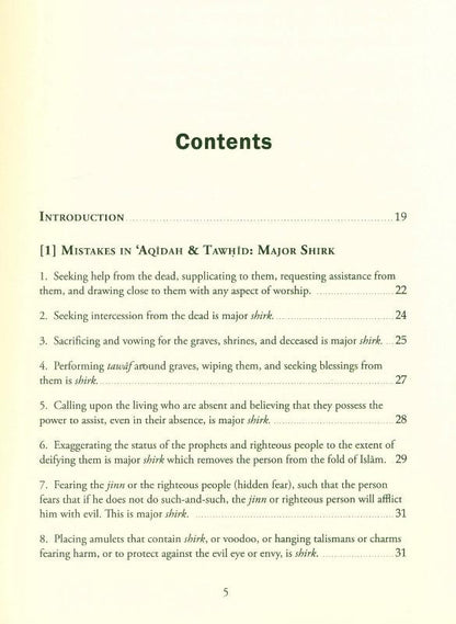 Clarifying Common Mistakes Widespread Among the Muslims – English Paperback Edition.