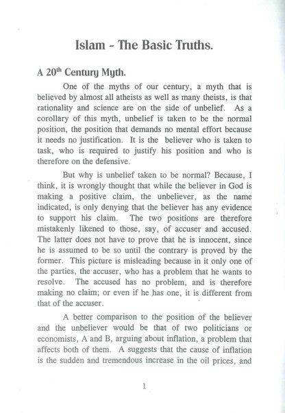 Islam The Basic Truths – Concise Introduction to Islam by Sheikh Jaafr S. Idris | Message Of Islam (S/C, 31 Pgs)