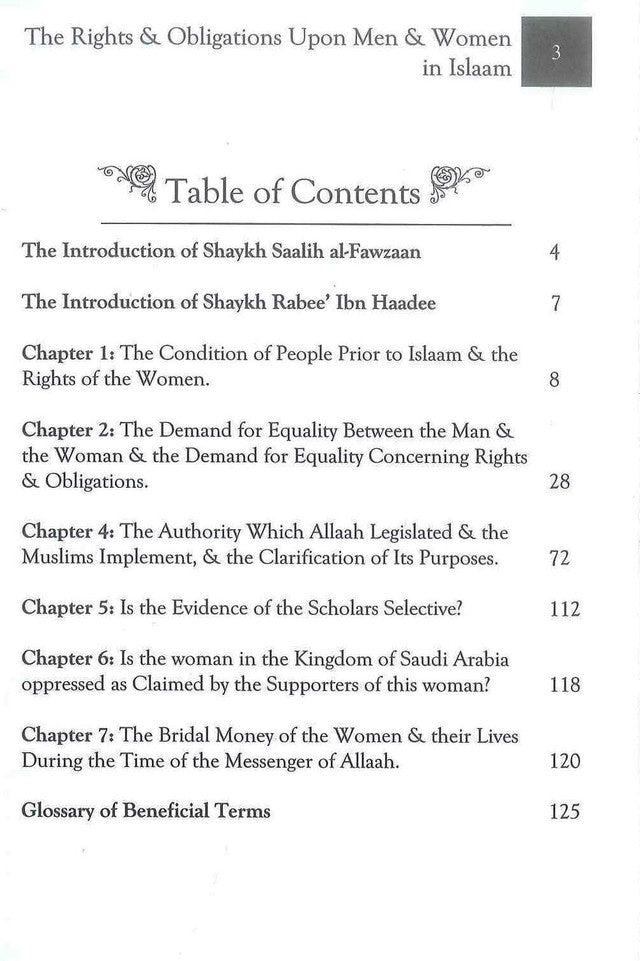 The Rights and Obligations Upon Men & Women in Islaam – Islamic Guidance on Gender Roles & Justice by Shaykh Rabee’ Ibn Haadee al-Madkhalee (Softcover, 138 Pages)