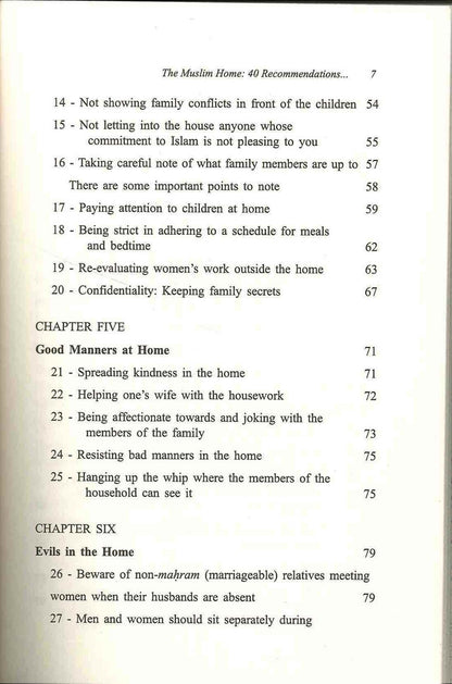 The Muslim Home 40 Recommendations