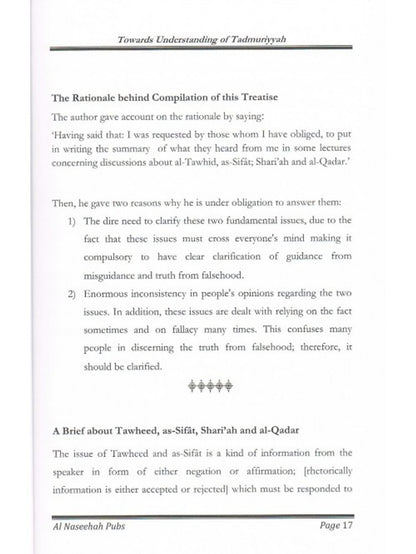 Towards Understanding of Tadmuriyyah – Explanation of Ibn Taymiyyah’s Aqeedah and Tawheed