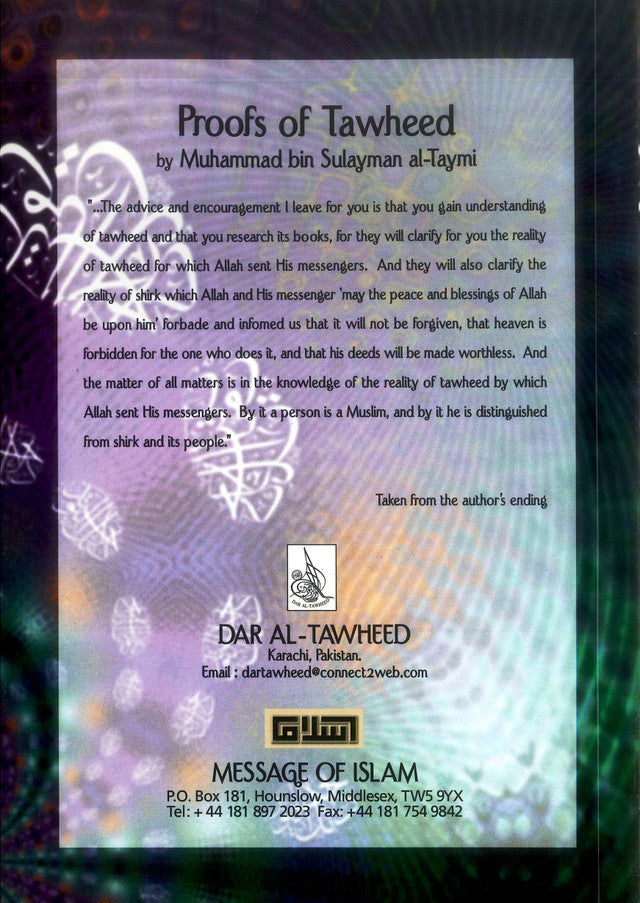 Proofs of Tawheed – Islamic Guide to Oneness of Allah (Tawheed) by Sheikh Sulayman Al-Taymi | Message Of Islam (S/C, 53 Pgs)