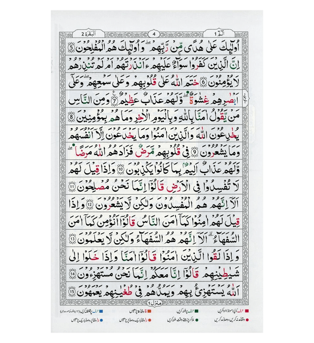 Tajweed Quran – Persian, Urdu, Hindi & South African Script with 15 Lines | Colour-Coded Tajweed