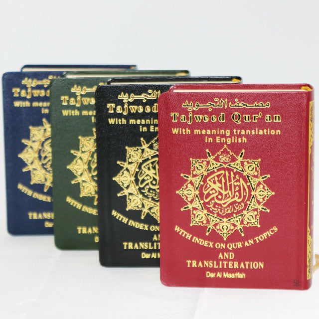 Tajweed Quran Pocket Size (8x12) with English Translation & Transliteration – Color Coded Mushaf