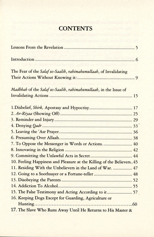 The Invalidations of Actions – Causes That Nullify Good Deeds in Islam