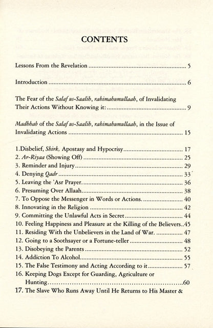 The Invalidations of Actions – Causes That Nullify Good Deeds in Islam