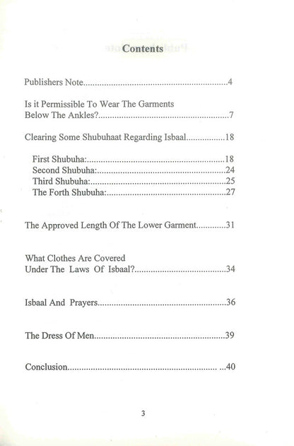 The Issue of Isbaal: According to the Qur’an & Sunnah – Islamic Ruling on Wearing Garments Below the Ankles | Dr Saleh As-Saleh (Message Of Islam, S/C, 40 Pgs)