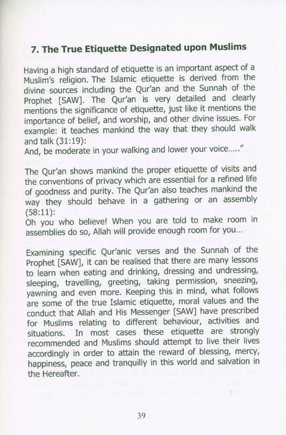 The True Islamic Etiquette – Comprehensive Guide to Islamic Manners & Conduct (Dr Abdul Karim Awad, Softcover, 296 Pages)