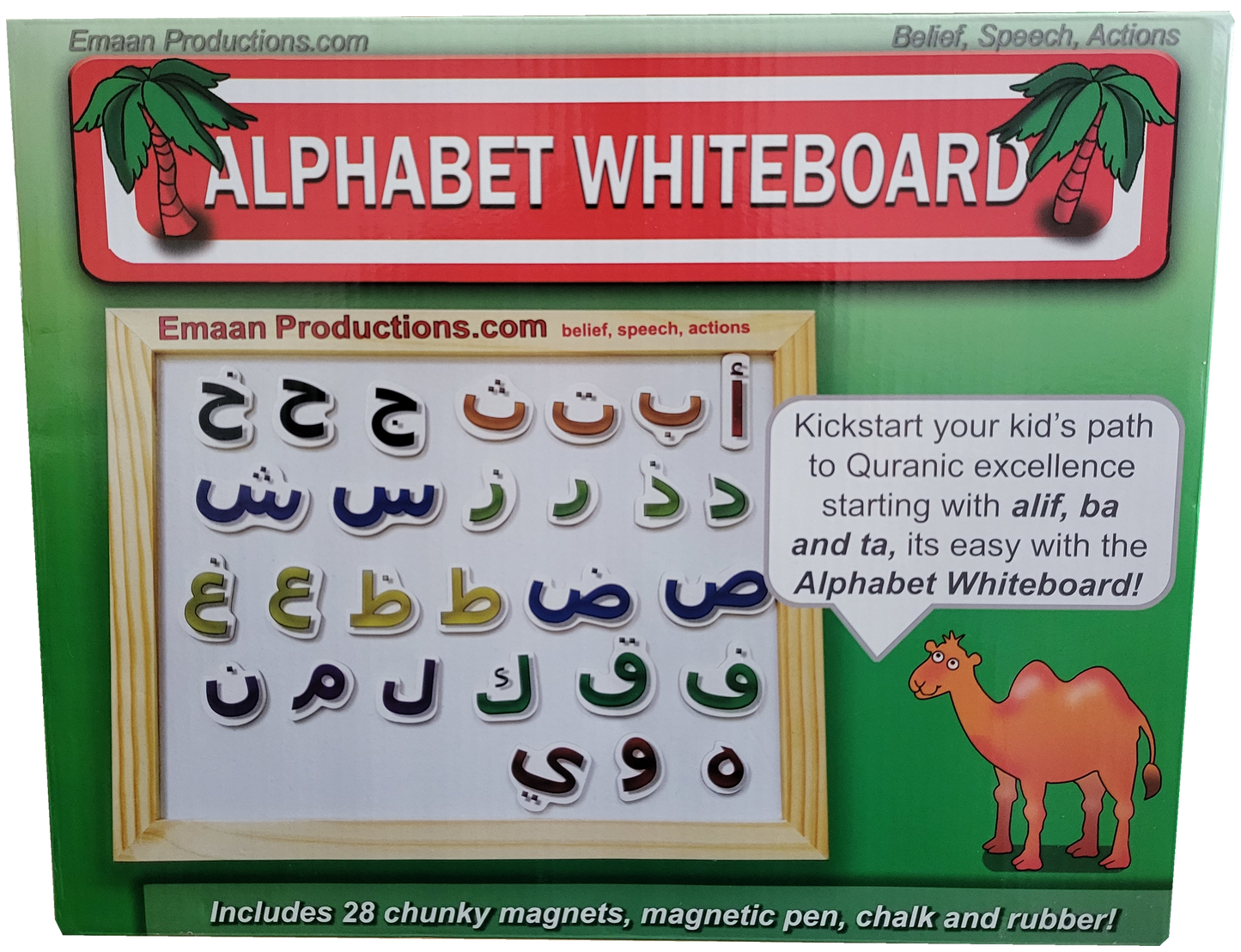 Alphabet White Blackboard – Arabic Alphabet Learning Board for Kids